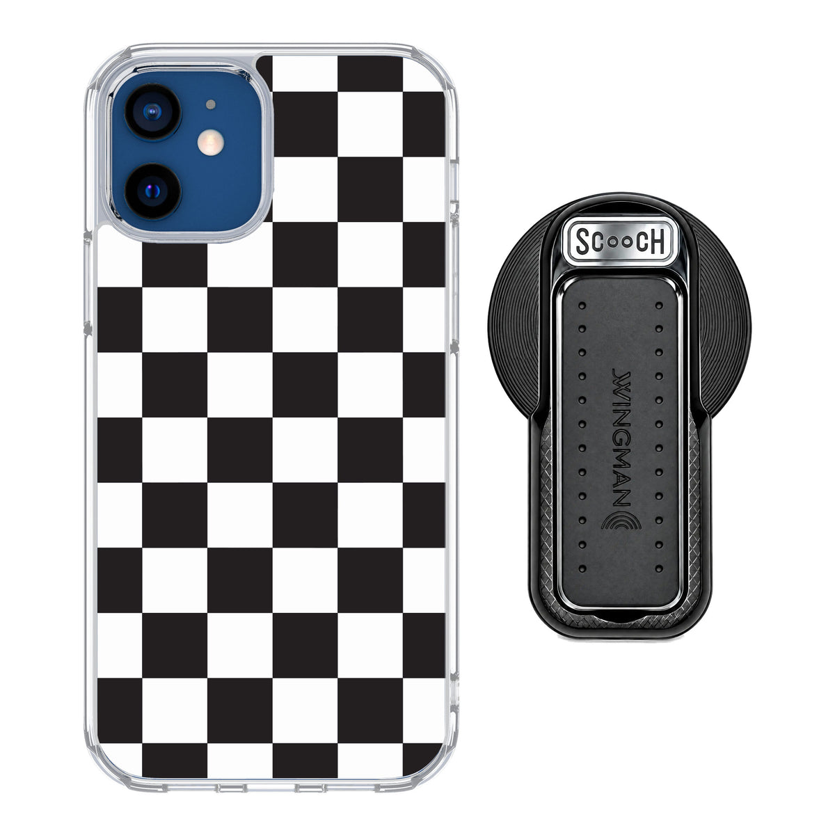 Scooch MagCase Checkered for iPhone 12 — MagSafe Wingback Bundle - Black