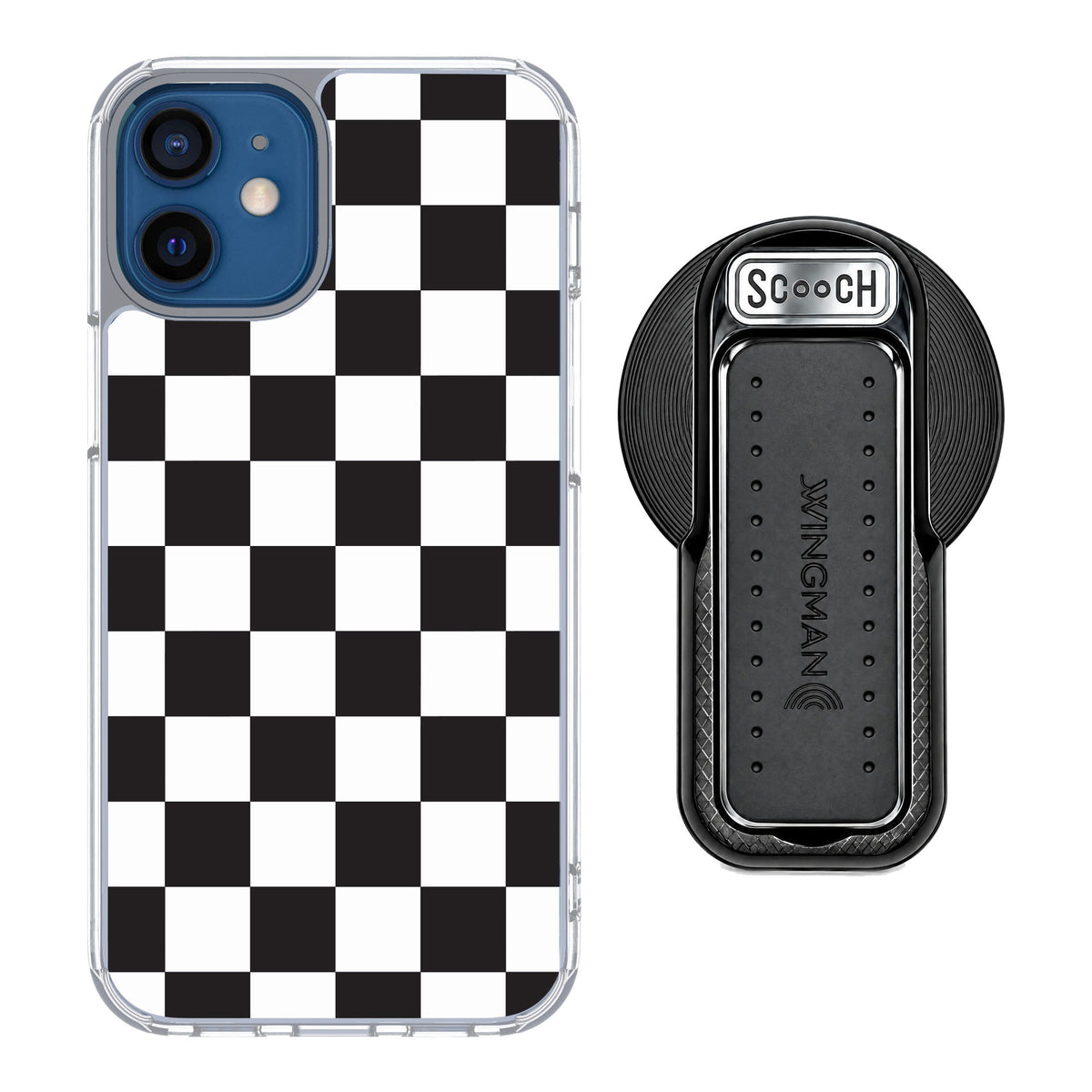 Scooch MagCase Checkered for iPhone 12 mini — MagSafe Wingback Bundle - Black