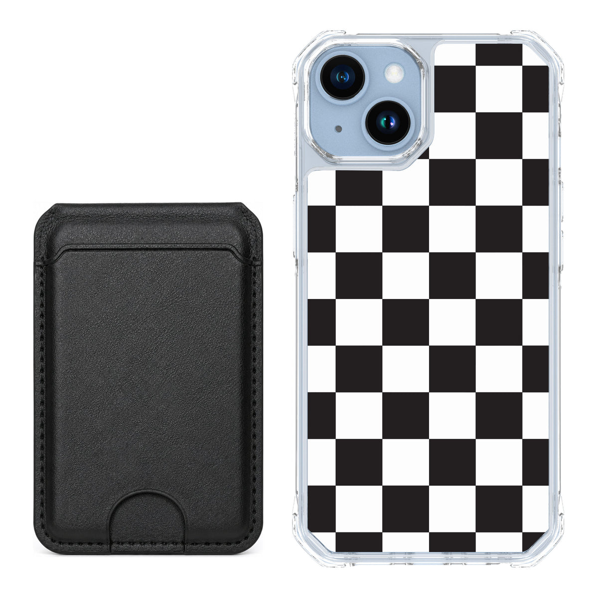 Scooch MagCase Checkered for iPhone 14 — Black MagWallet Bundle