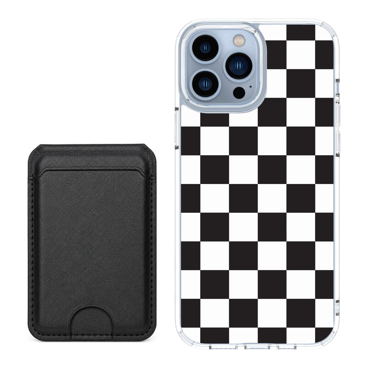Scooch MagCase Checkered for iPhone 13 Pro Max — Black MagWallet Bundle
