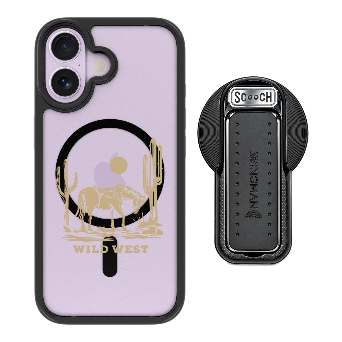 Scooch MagCase Wild West for iPhone 17 — MagSafe Wingback Bundle - Black