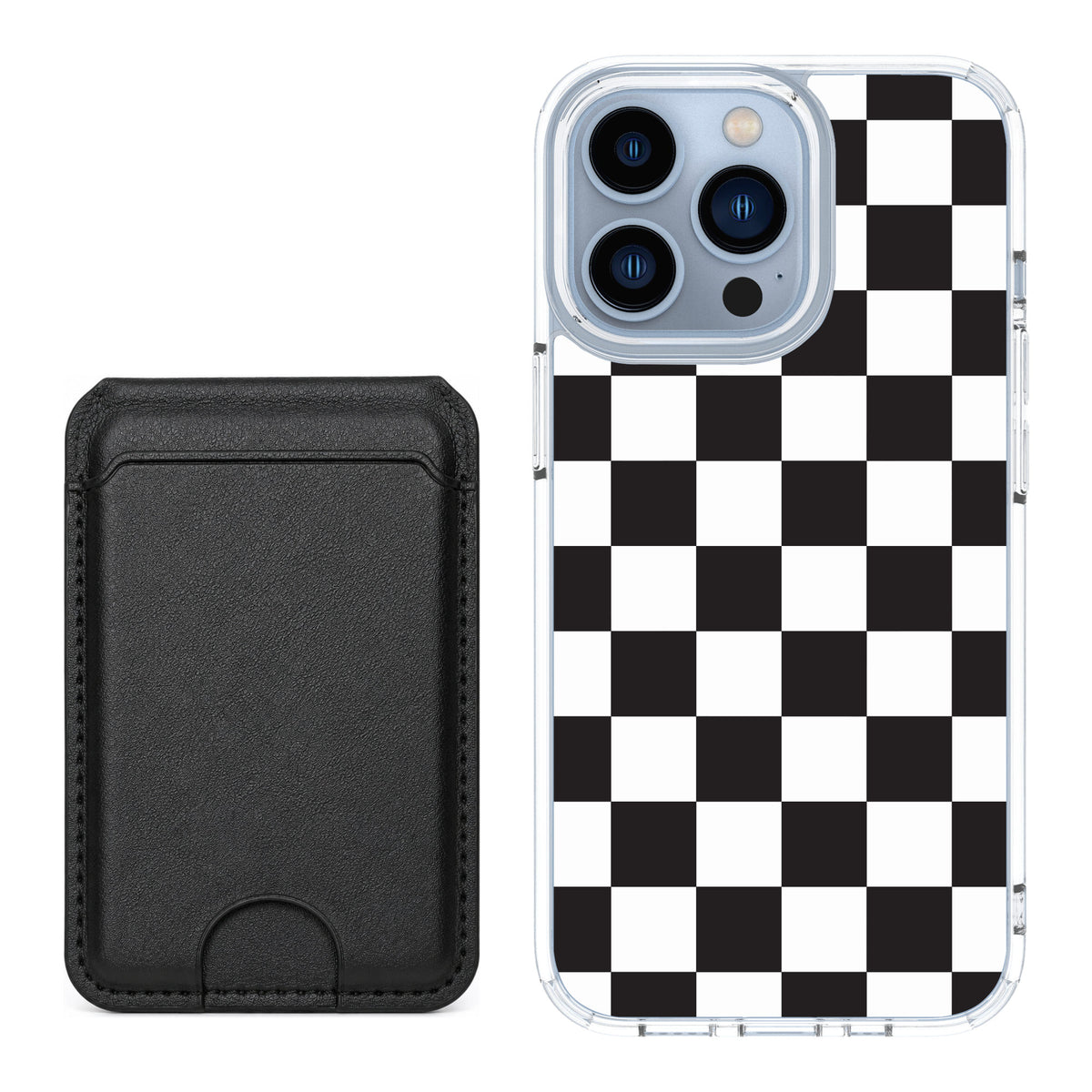 Scooch MagCase Checkered for iPhone 13 Pro — Black MagWallet Bundle