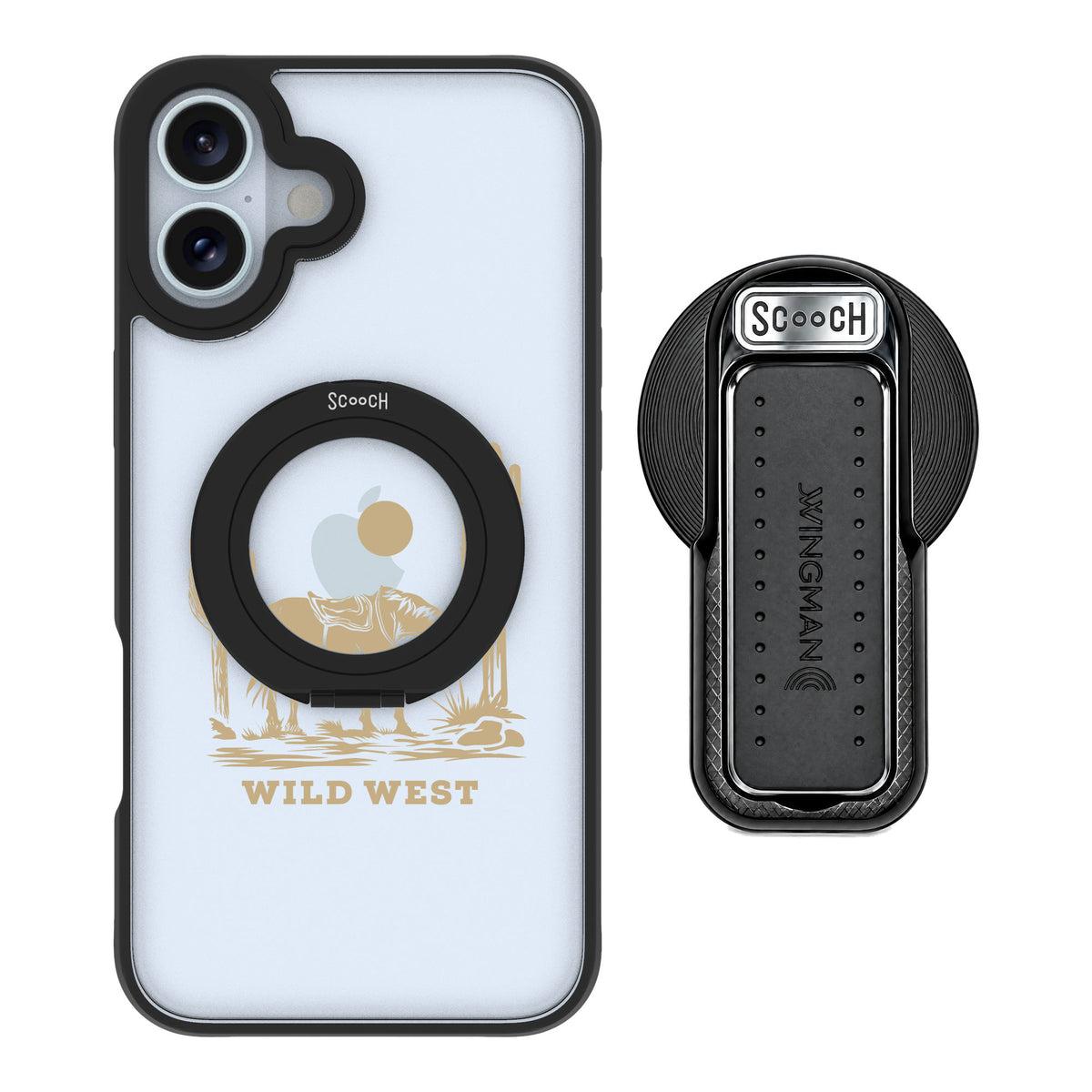 Scooch MagCase Wild West for iPhone 16 Plus — MagSafe Wingback Bundle - Black