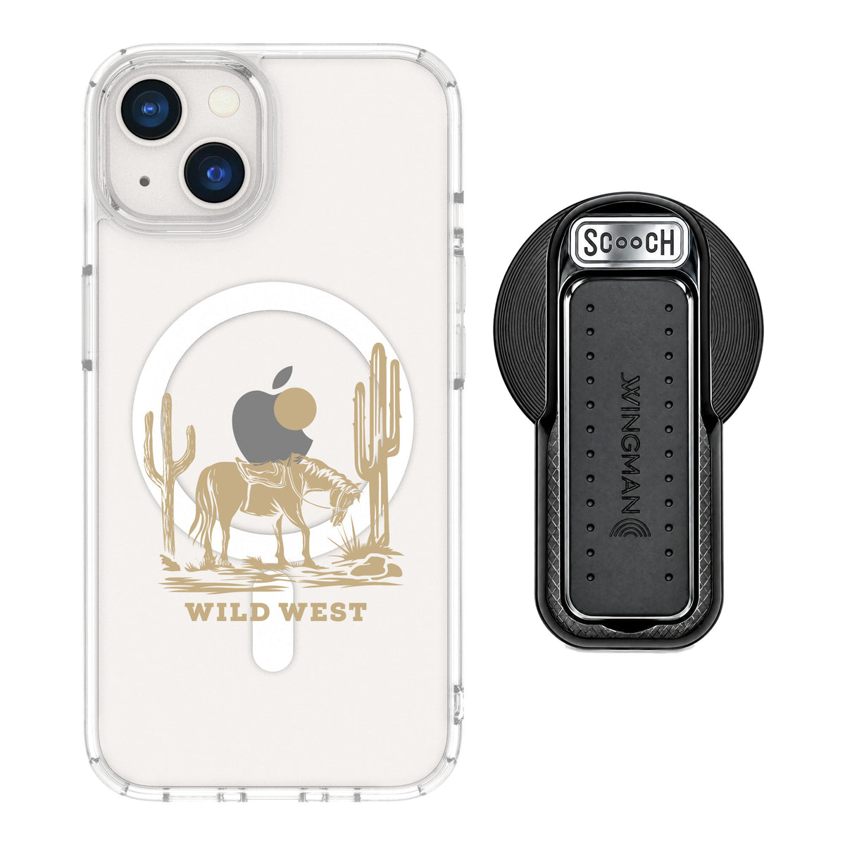 Scooch MagCase Wild West for iPhone 13 — MagSafe Wingback Bundle - Black