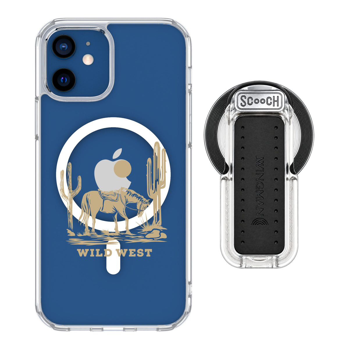 Scooch MagCase Wild West for iPhone 12 — MagSafe Wingback Bundle - Clear