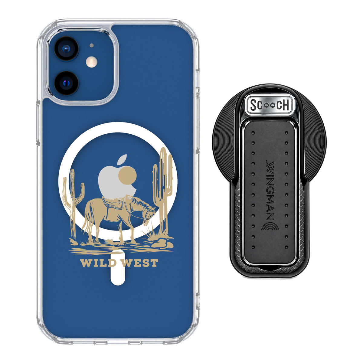 Scooch MagCase Wild West for iPhone 12 — MagSafe Wingback Bundle - Black
