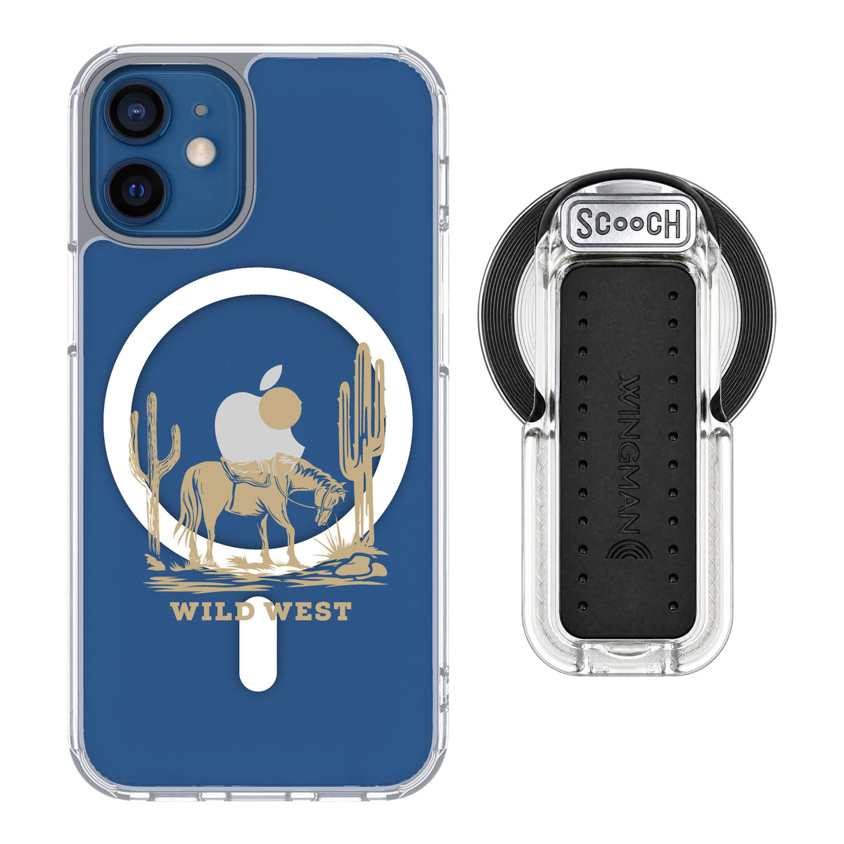 Scooch MagCase Wild West for iPhone 12 mini — MagSafe Wingback Bundle - Clear