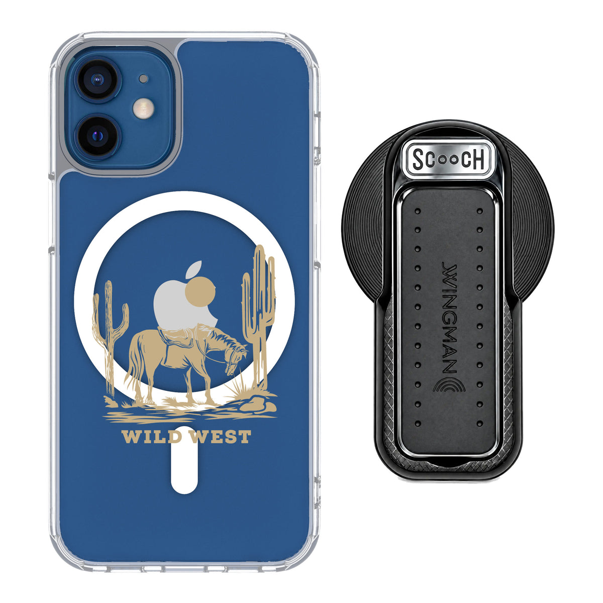 Scooch MagCase Wild West for iPhone 12 mini — MagSafe Wingback Bundle - Black