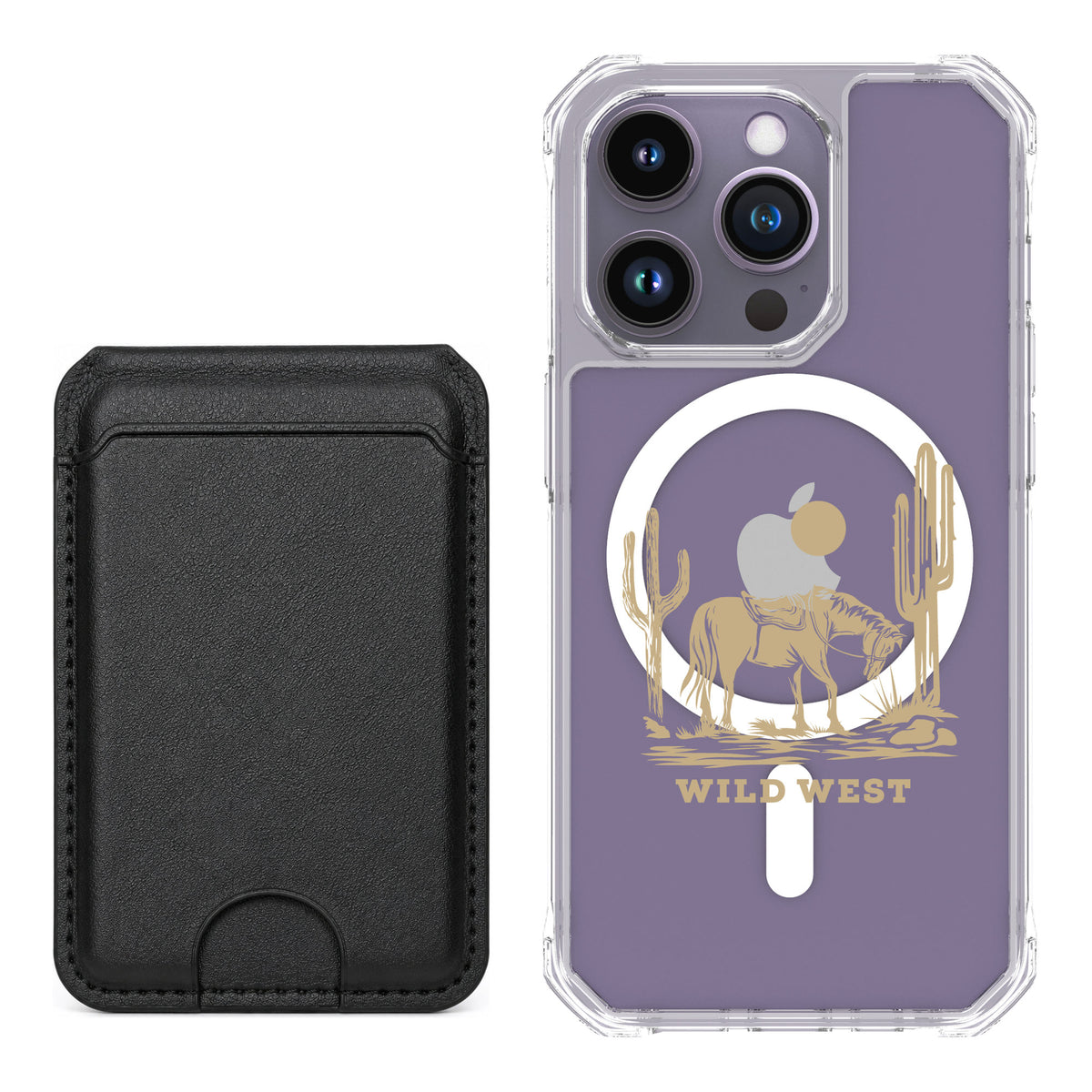 Scooch MagCase Wild West for iPhone 14 Pro — Black MagWallet Bundle