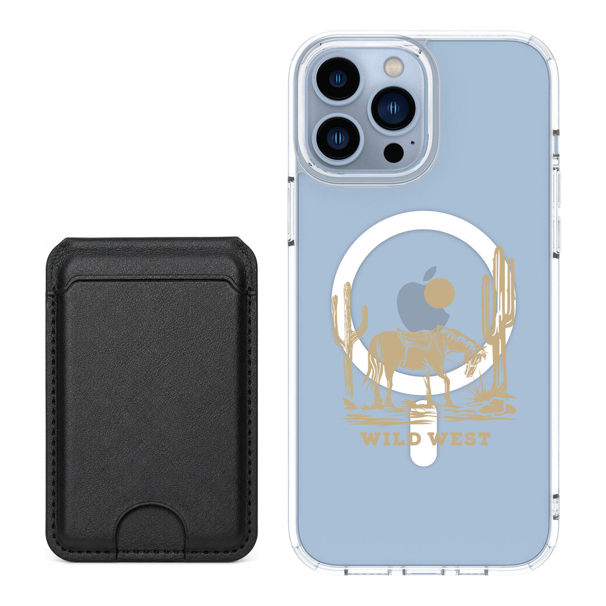 Scooch MagCase Wild West for iPhone 13 Pro Max — Black MagWallet Bundle