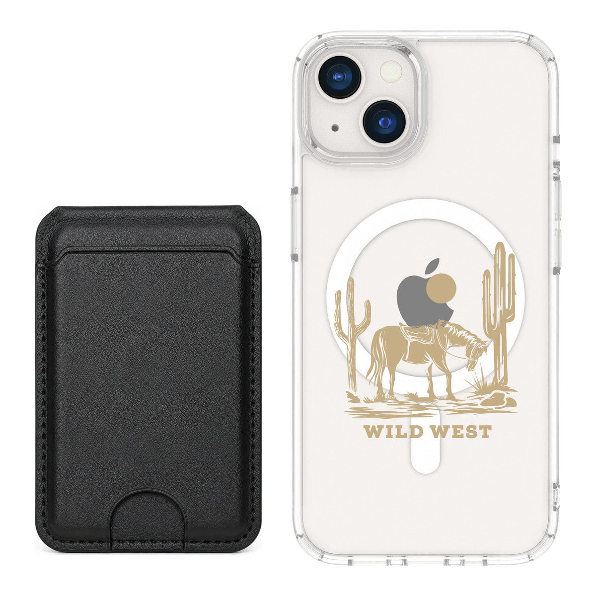 Scooch MagCase Wild West for iPhone 13 — Black MagWallet Bundle
