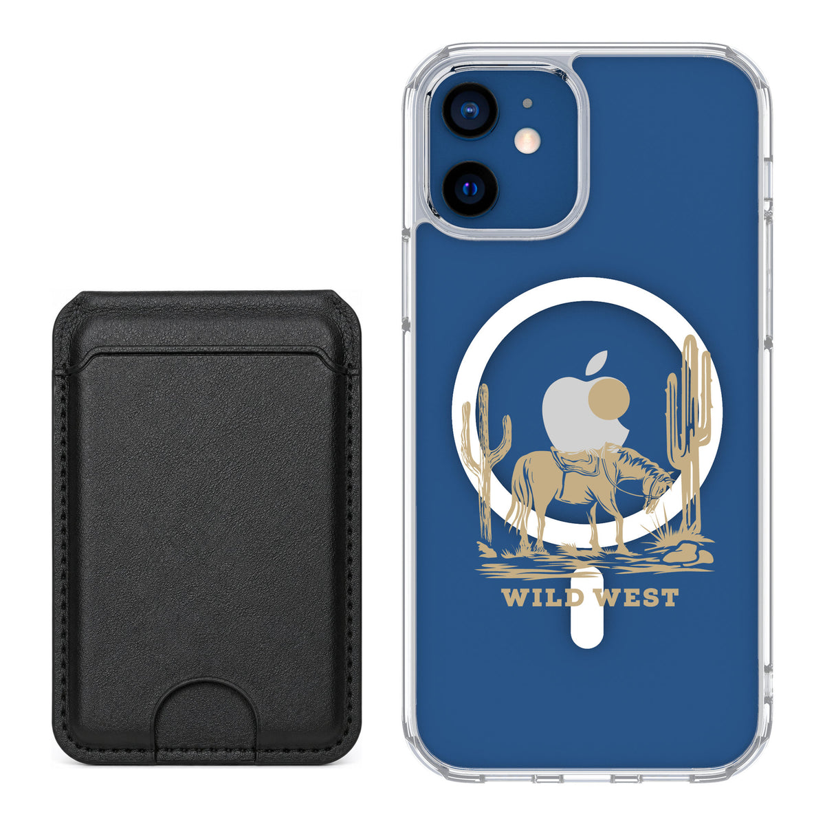 Scooch MagCase Wild West for iPhone 12 — Black MagWallet Bundle