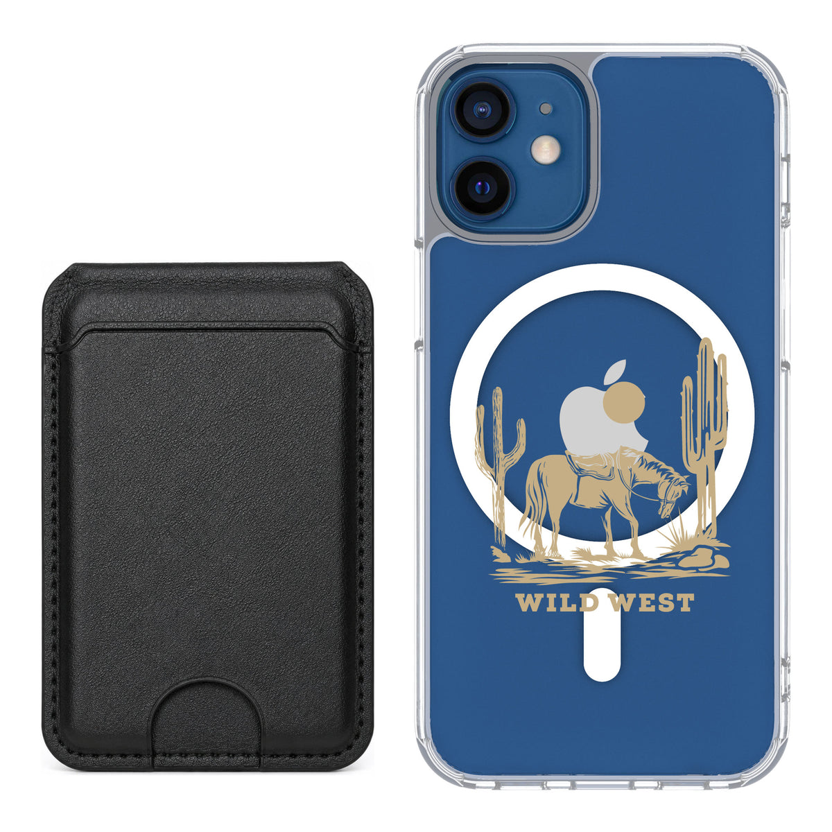 Scooch MagCase Wild West for iPhone 12 mini — Black MagWallet Bundle