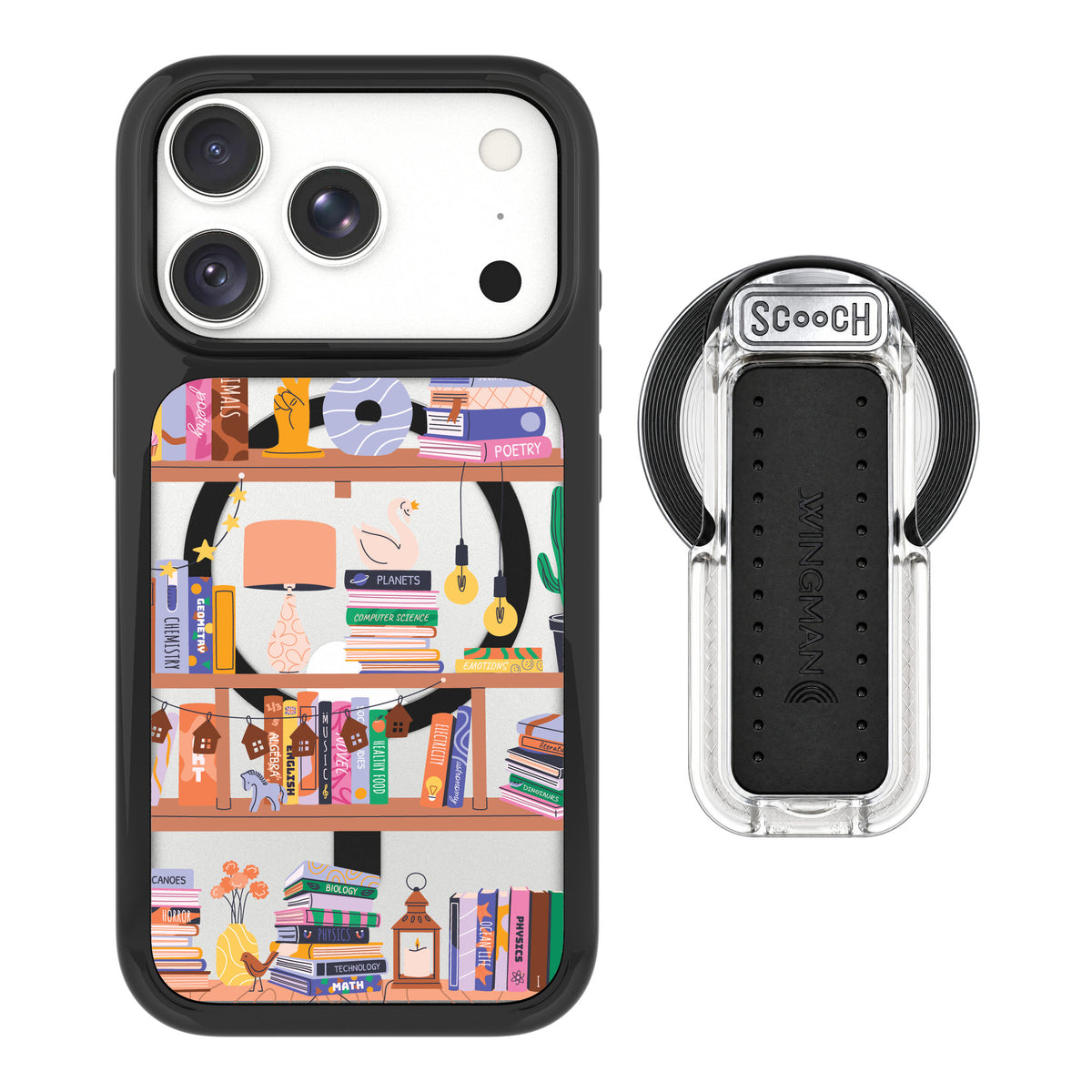 Scooch MagCase Little Library for iPhone 18 Pro — MagSafe Wingback Bundle - Clear