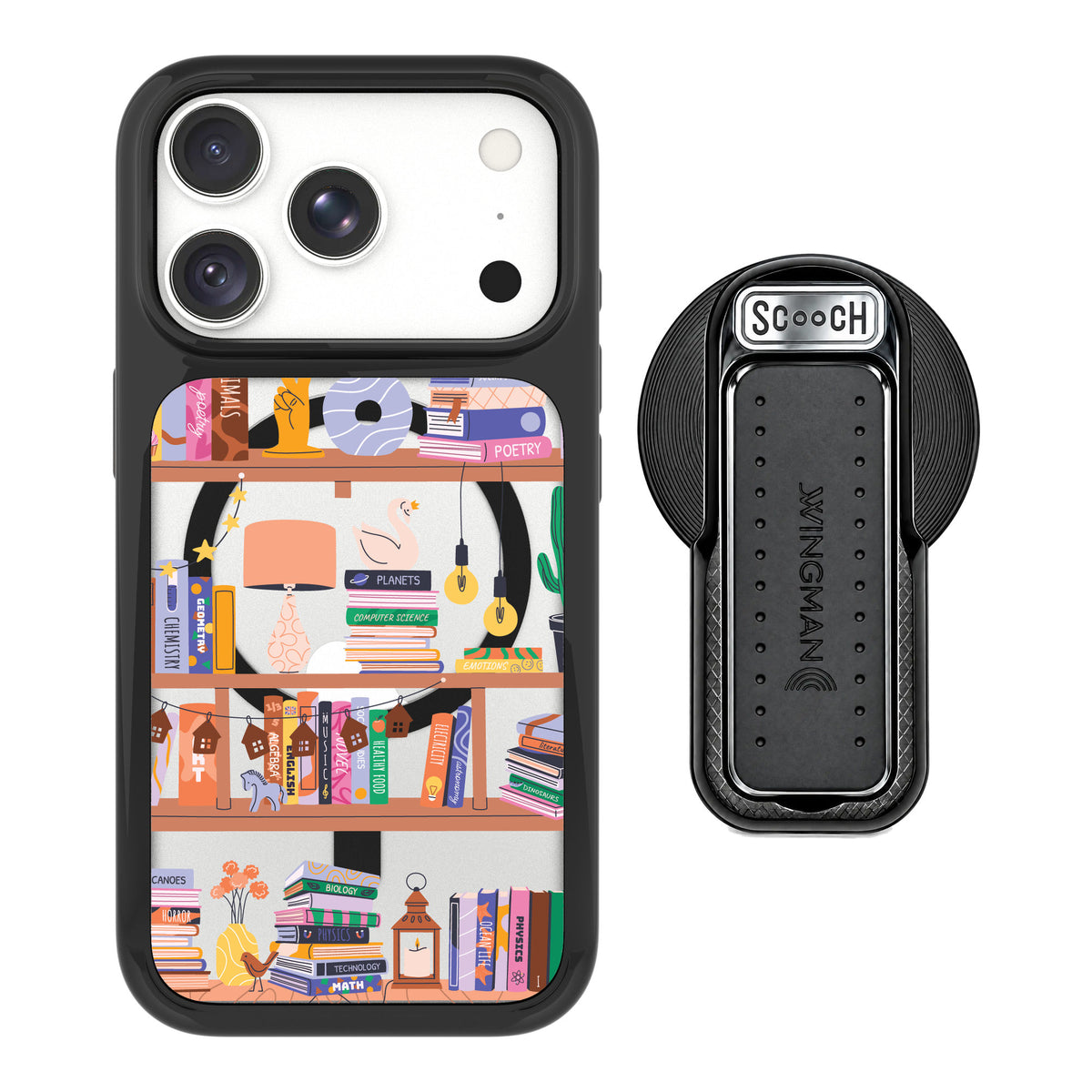 Scooch MagCase Little Library for iPhone 18 Pro — MagSafe Wingback Bundle - Black
