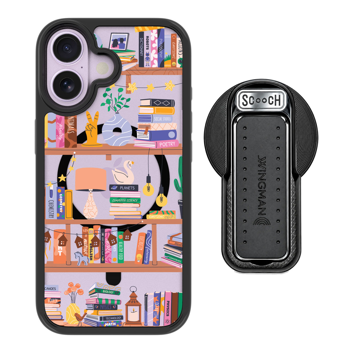 Scooch MagCase Little Library for iPhone 17 — MagSafe Wingback Bundle - Black