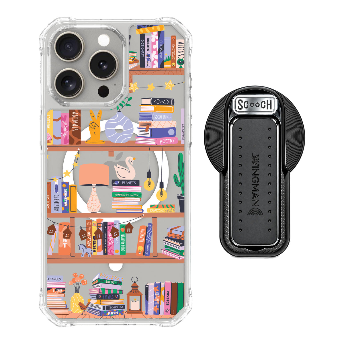 Scooch MagCase Little Library for iPhone 15 Pro Max — MagSafe Wingback Bundle - Black
