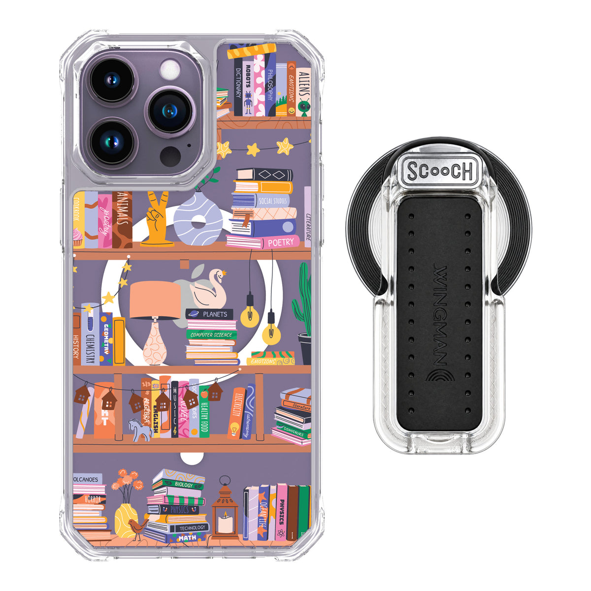 Scooch MagCase Little Library for iPhone 14 Pro Max — MagSafe Wingback Bundle - Clear