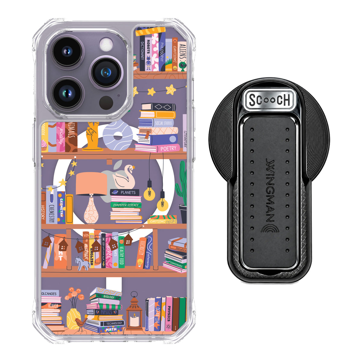 Scooch MagCase Little Library for iPhone 14 Pro — MagSafe Wingback Bundle - Black
