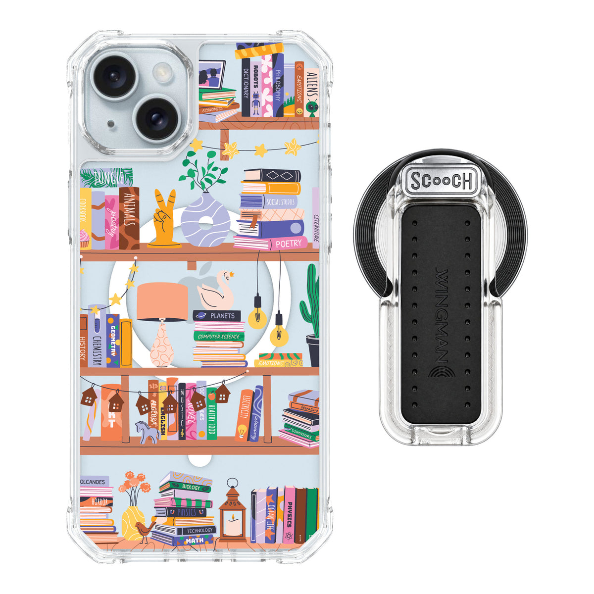 Scooch MagCase Little Library for iPhone 14 Plus — MagSafe Wingback Bundle - Clear