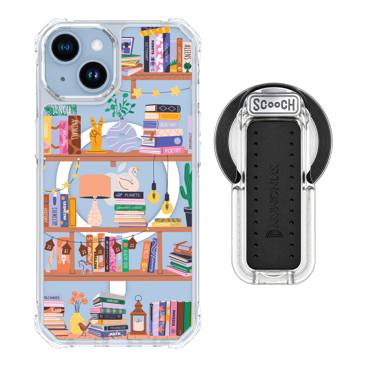 Scooch MagCase Little Library for iPhone 14 — MagSafe Wingback Bundle - Clear