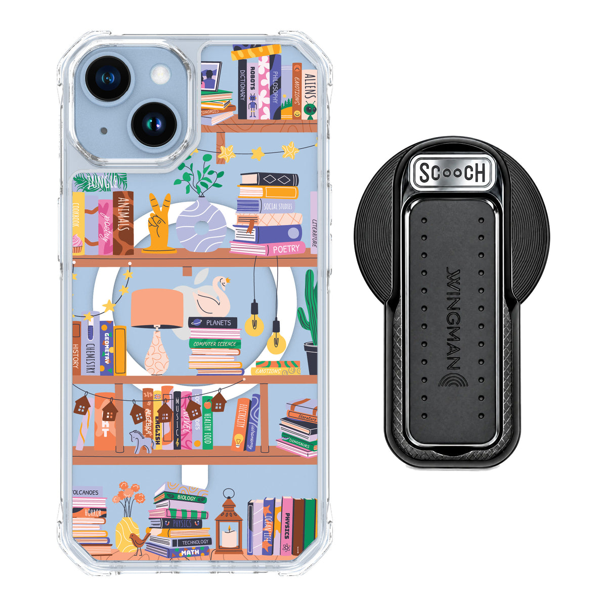 Scooch MagCase Little Library for iPhone 14 — MagSafe Wingback Bundle - Black