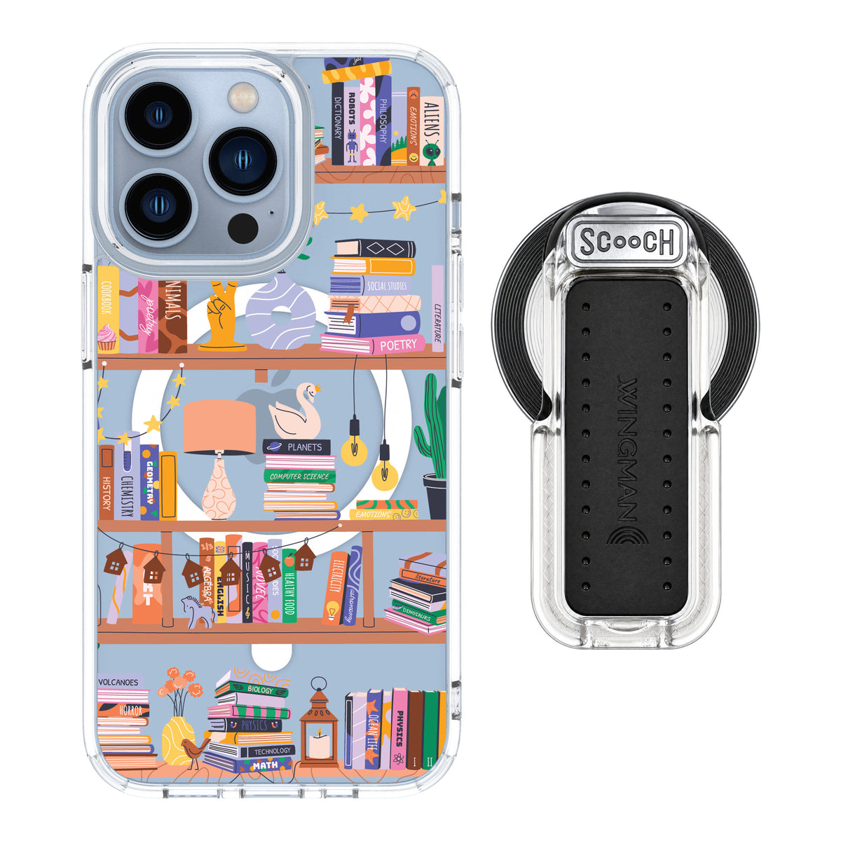 Scooch MagCase Little Library for iPhone 13 Pro — MagSafe Wingback Bundle - Clear