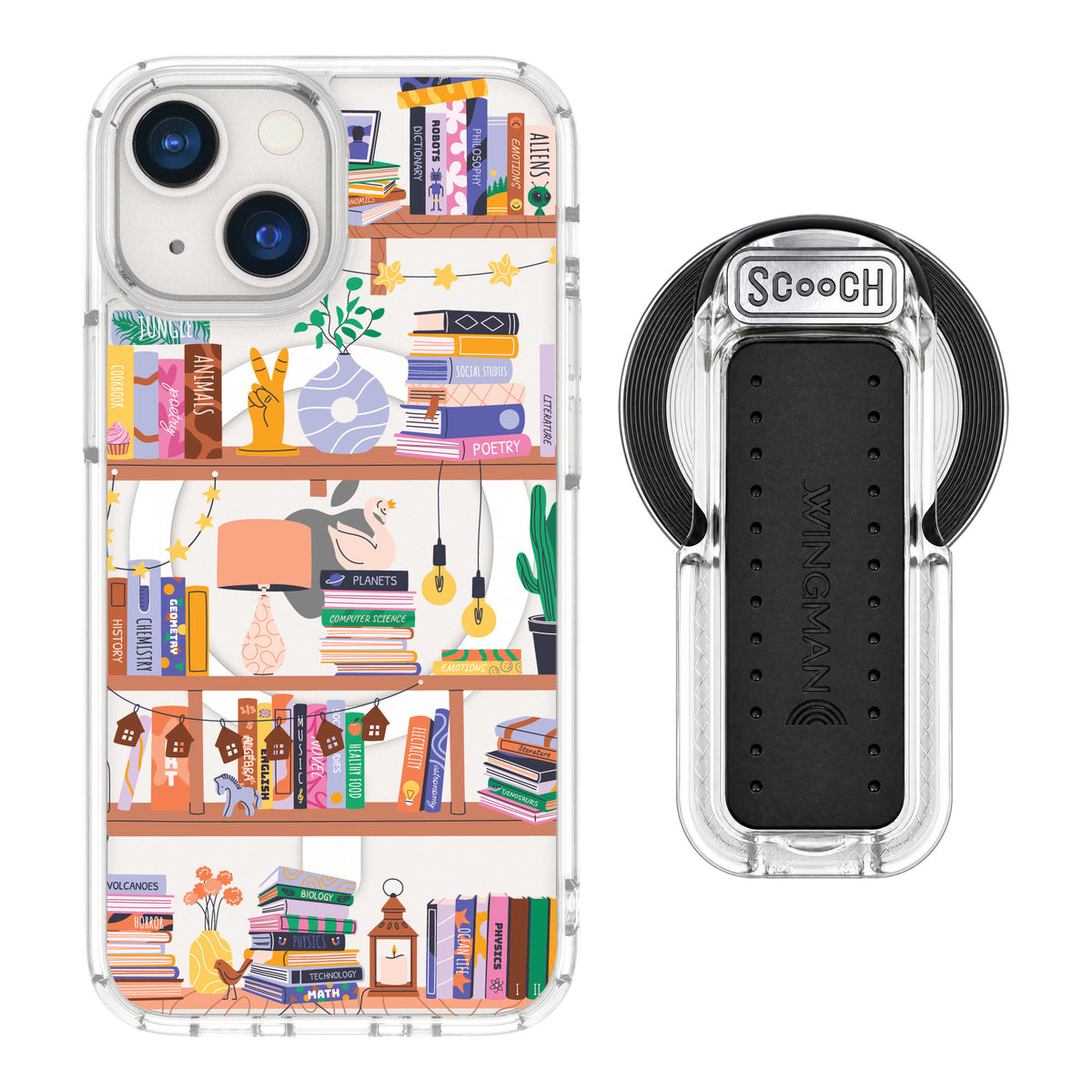 Scooch MagCase Little Library for iPhone 13 mini — MagSafe Wingback Bundle - Clear
