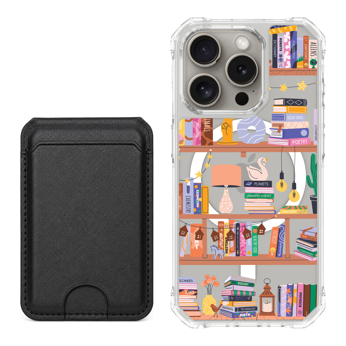 Scooch MagCase Little Library for iPhone 15 Pro — Black MagWallet Bundle