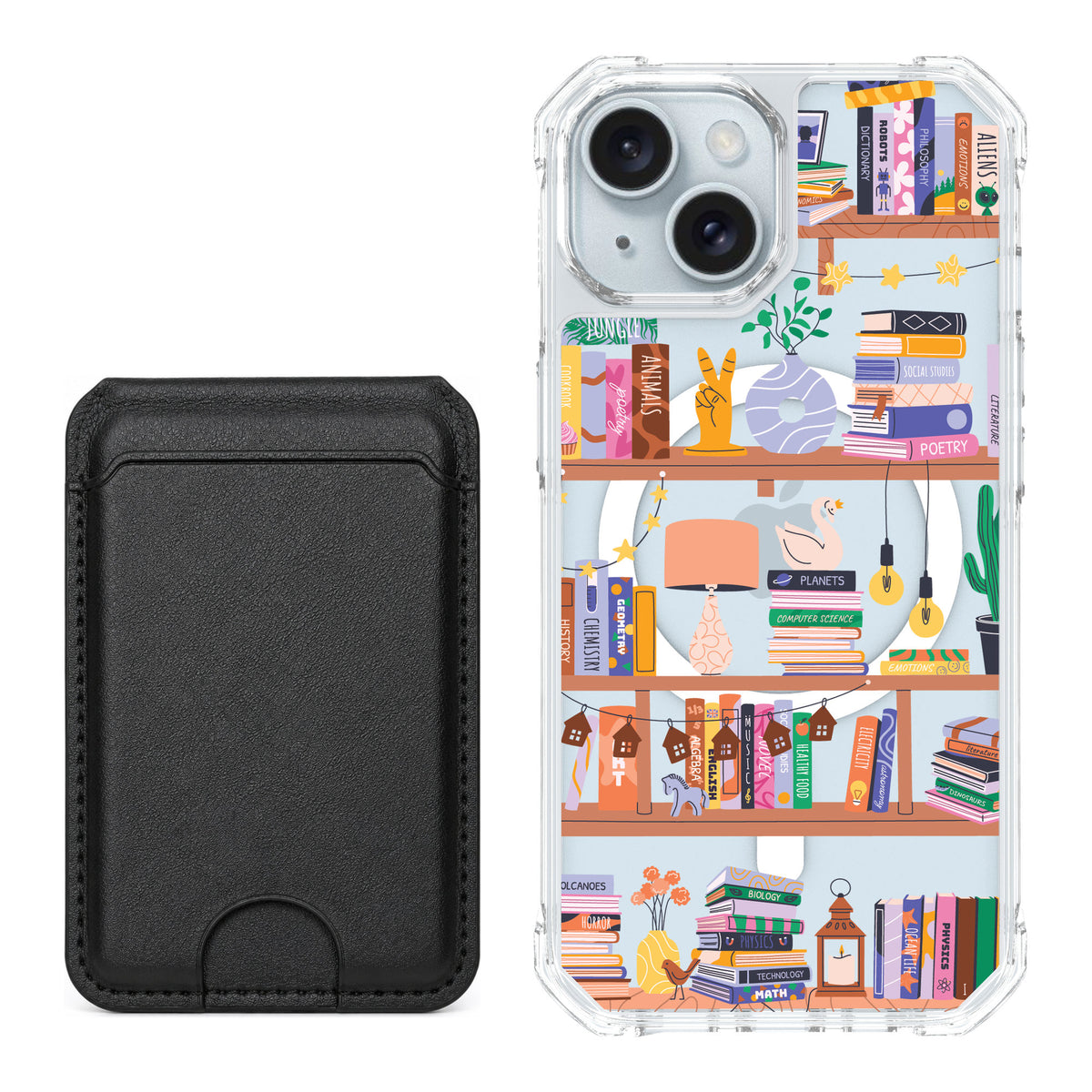 Scooch MagCase Little Library for iPhone 15 — Black MagWallet Bundle