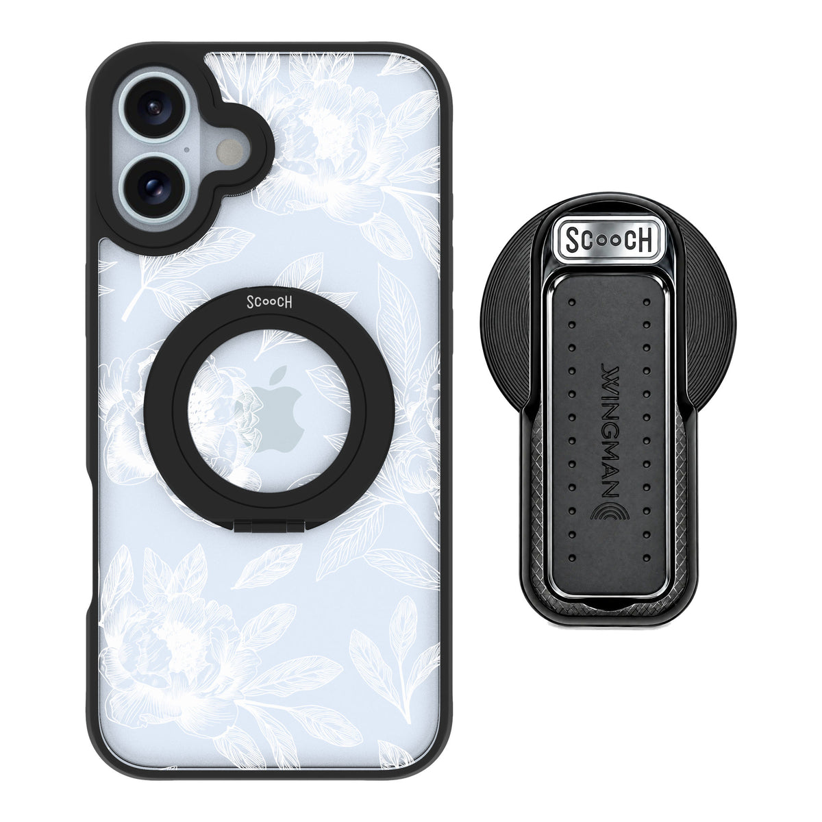Scooch MagCase Chinoiserie for iPhone 16 Plus — MagSafe Wingback Bundle - Black