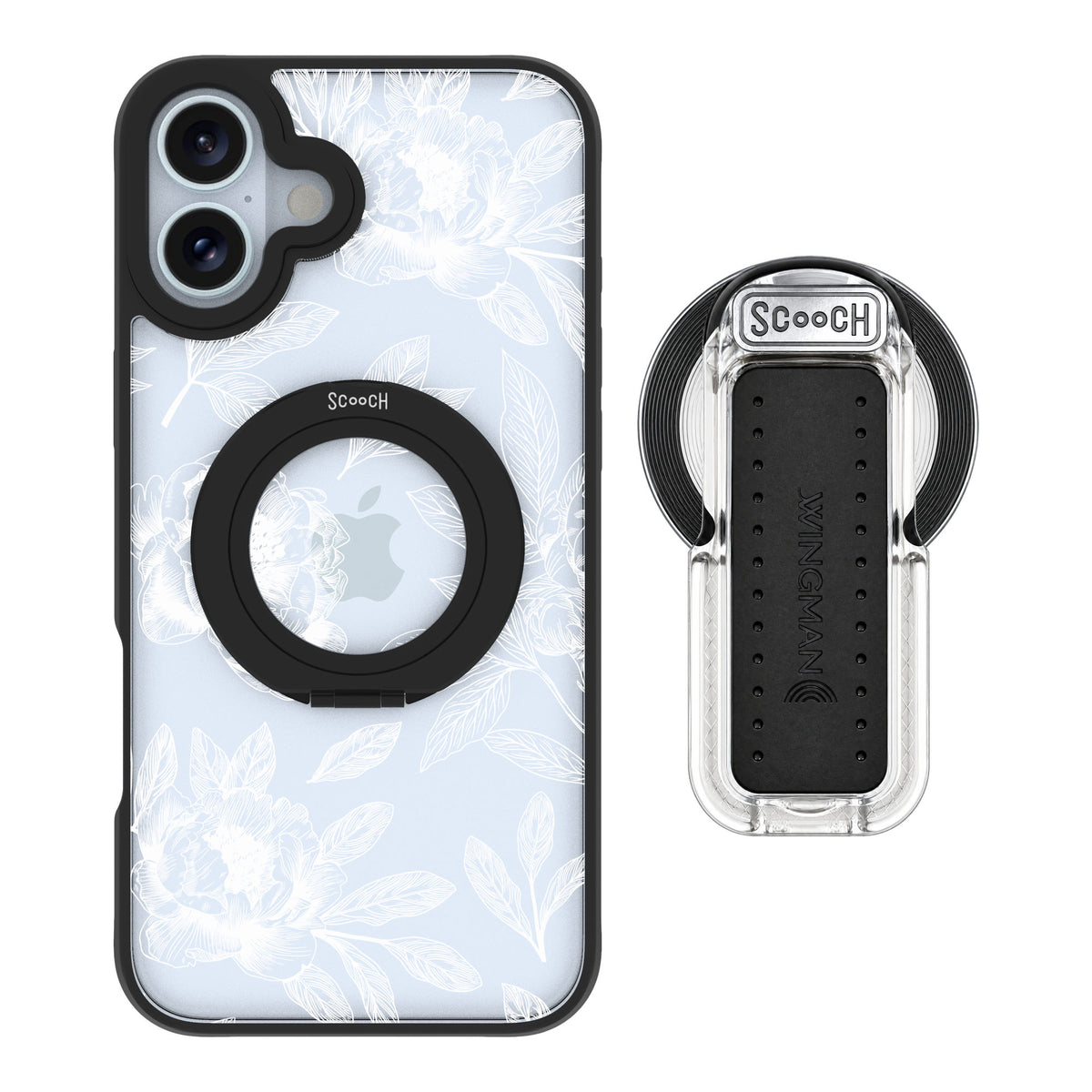 Scooch MagCase Chinoiserie for iPhone 16 Plus — MagSafe Wingback Bundle - Clear