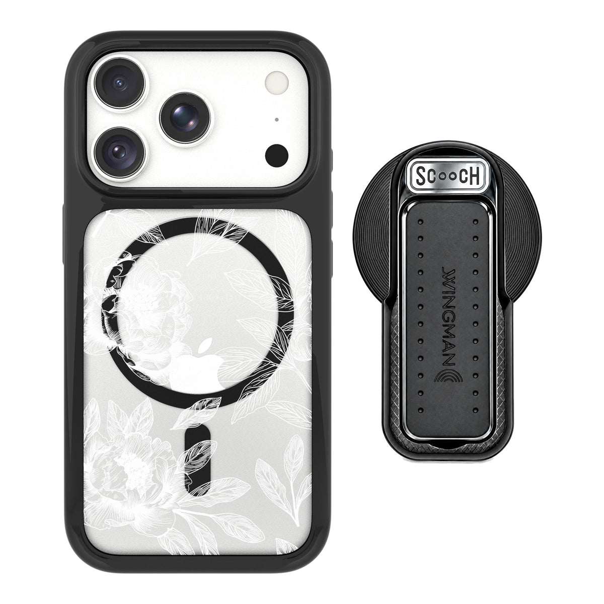 Scooch MagCase Chinoiserie for iPhone 17 Pro — MagSafe Wingback Bundle - Black