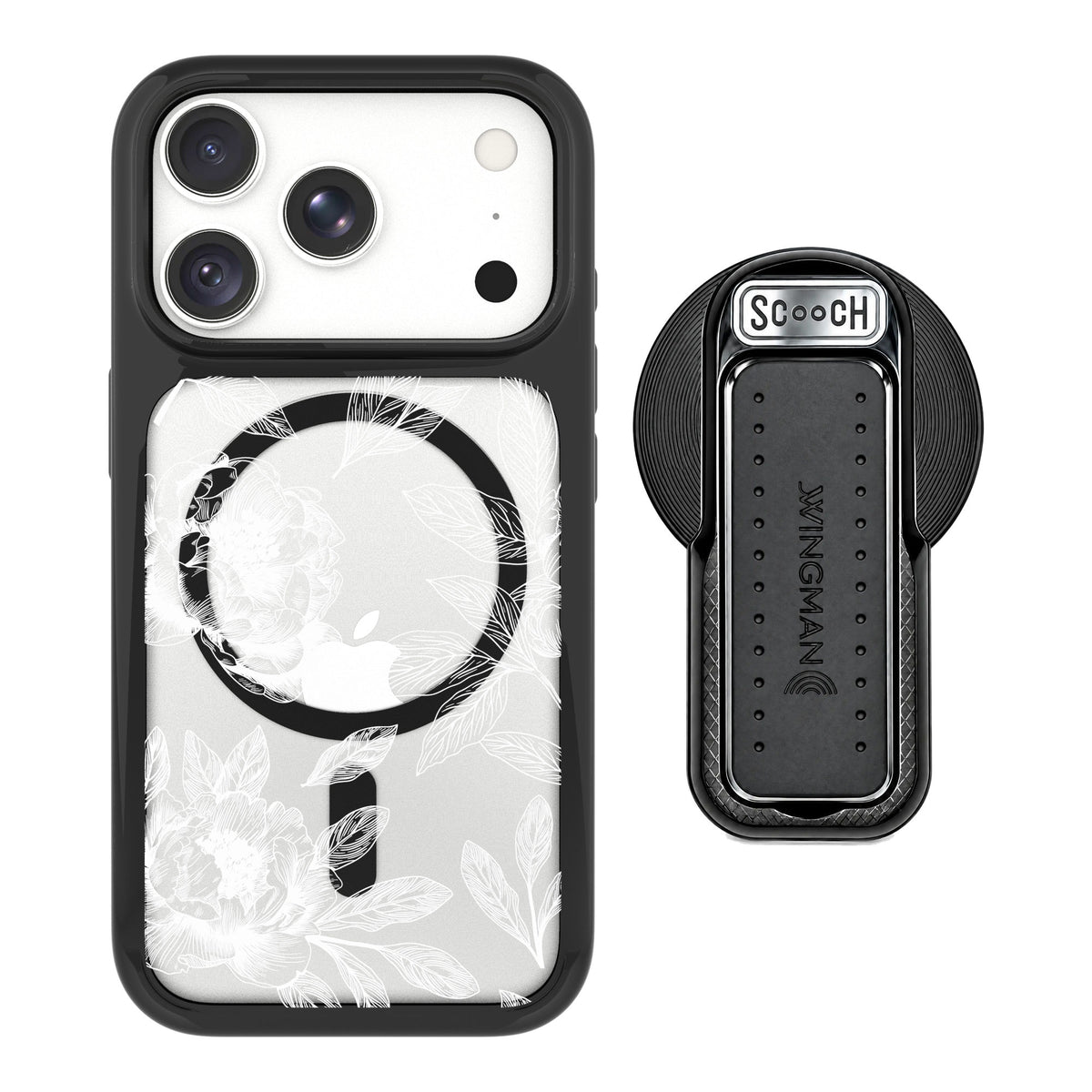 Scooch MagCase Chinoiserie for iPhone 18 Pro Max — MagSafe Wingback Bundle - Black