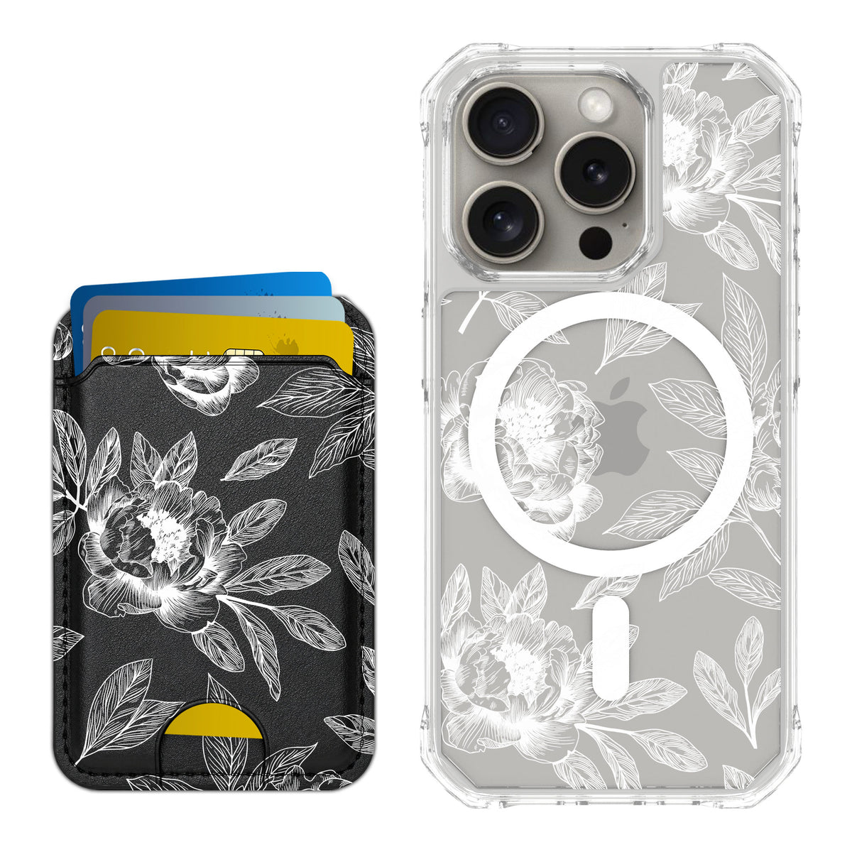 Scooch MagCase Chinoiserie for iPhone 15 Pro — Matching MagWallet Bundle