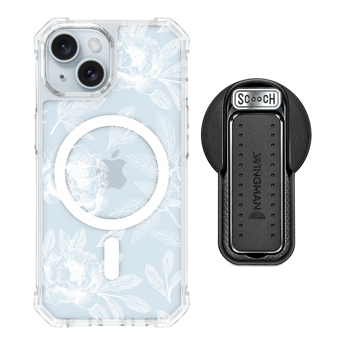 Scooch MagCase Chinoiserie for iPhone 15 — MagSafe Wingback Bundle - Black