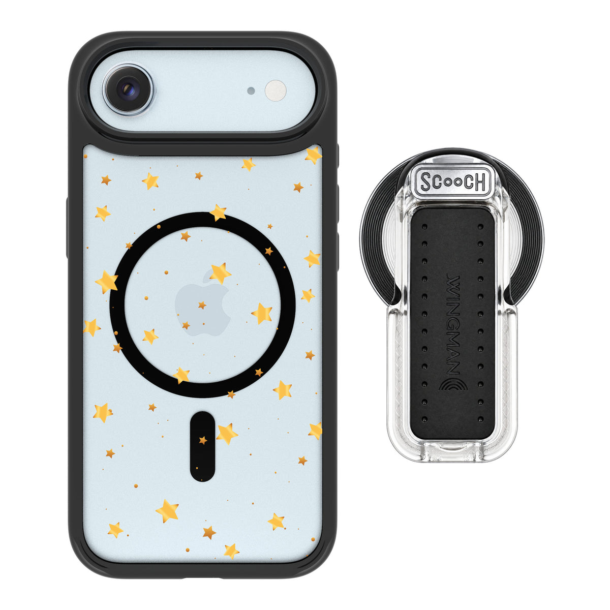 Scooch MagCase Gold Stars for iPhone Air — MagSafe Wingback Bundle - Clear