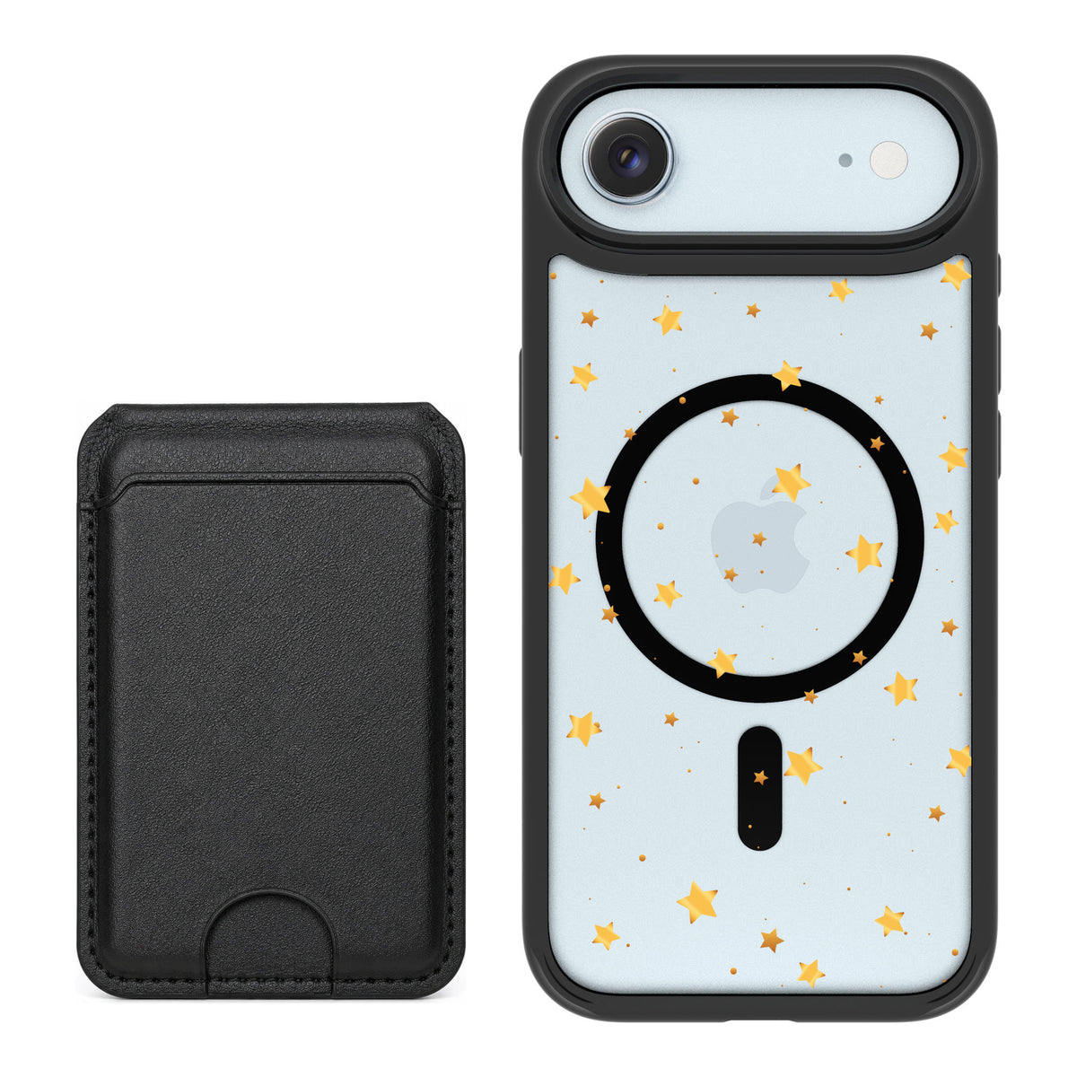 Scooch MagCase Gold Stars for iPhone Air — Black MagWallet Bundle