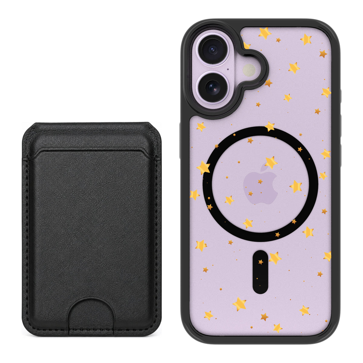 Scooch MagCase Gold Stars for iPhone 17 — Black MagWallet Bundle