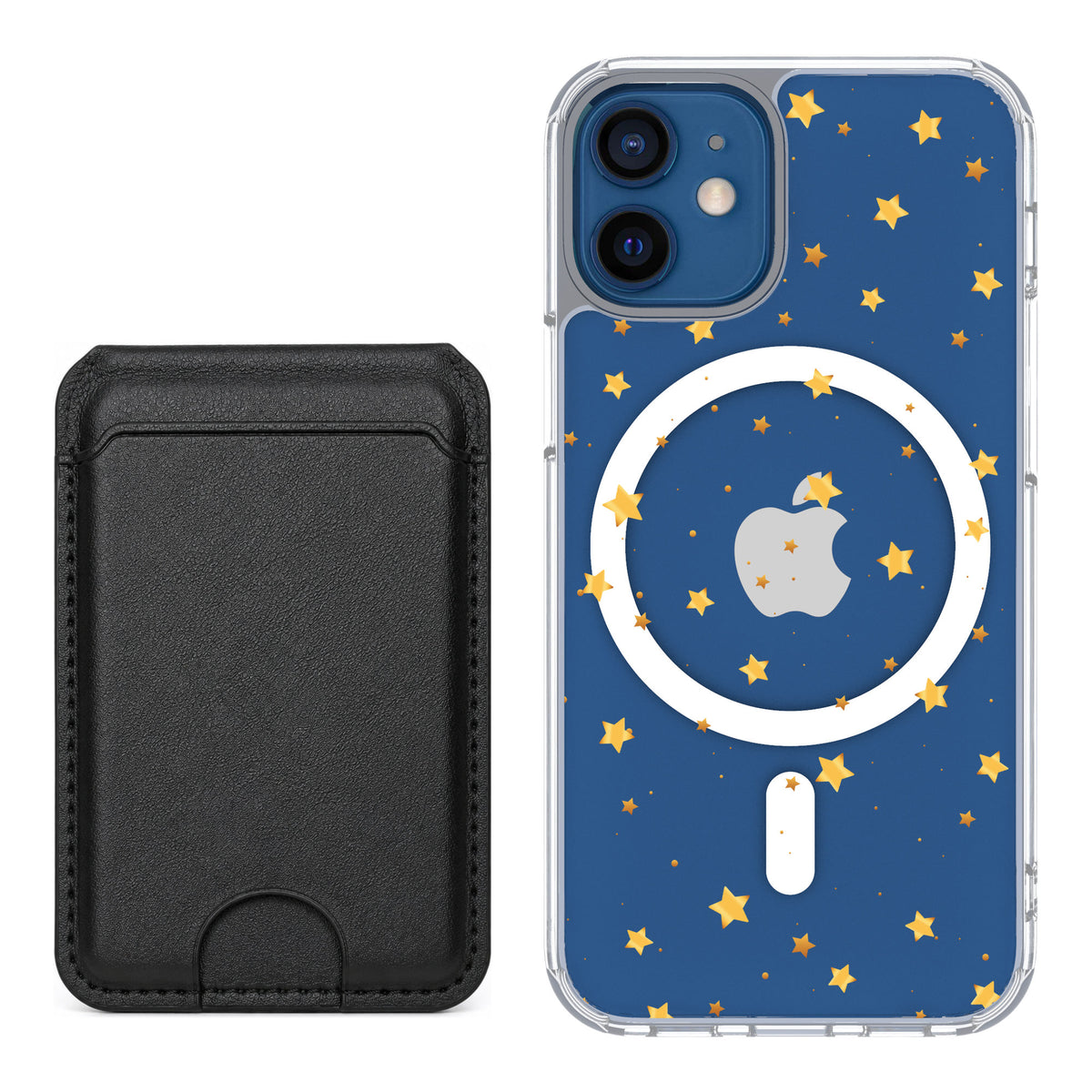 Scooch MagCase Gold Stars for iPhone 12 mini — Black MagWallet Bundle