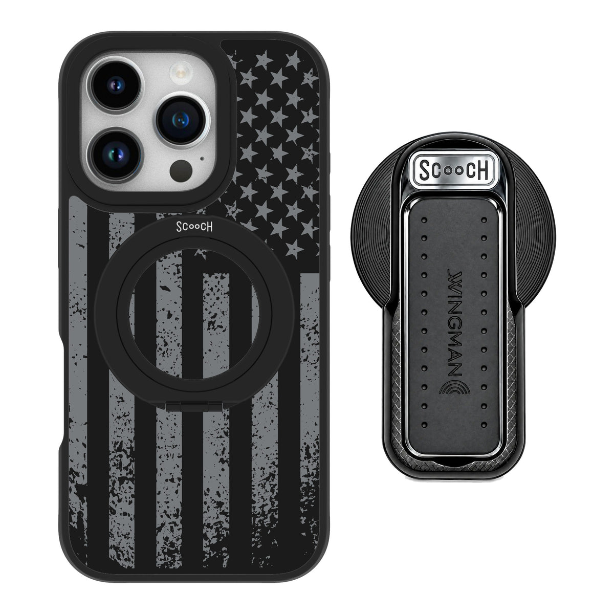 Scooch MagCase Weathered Glory for iPhone 16 Pro — MagSafe Wingback Bundle - Black