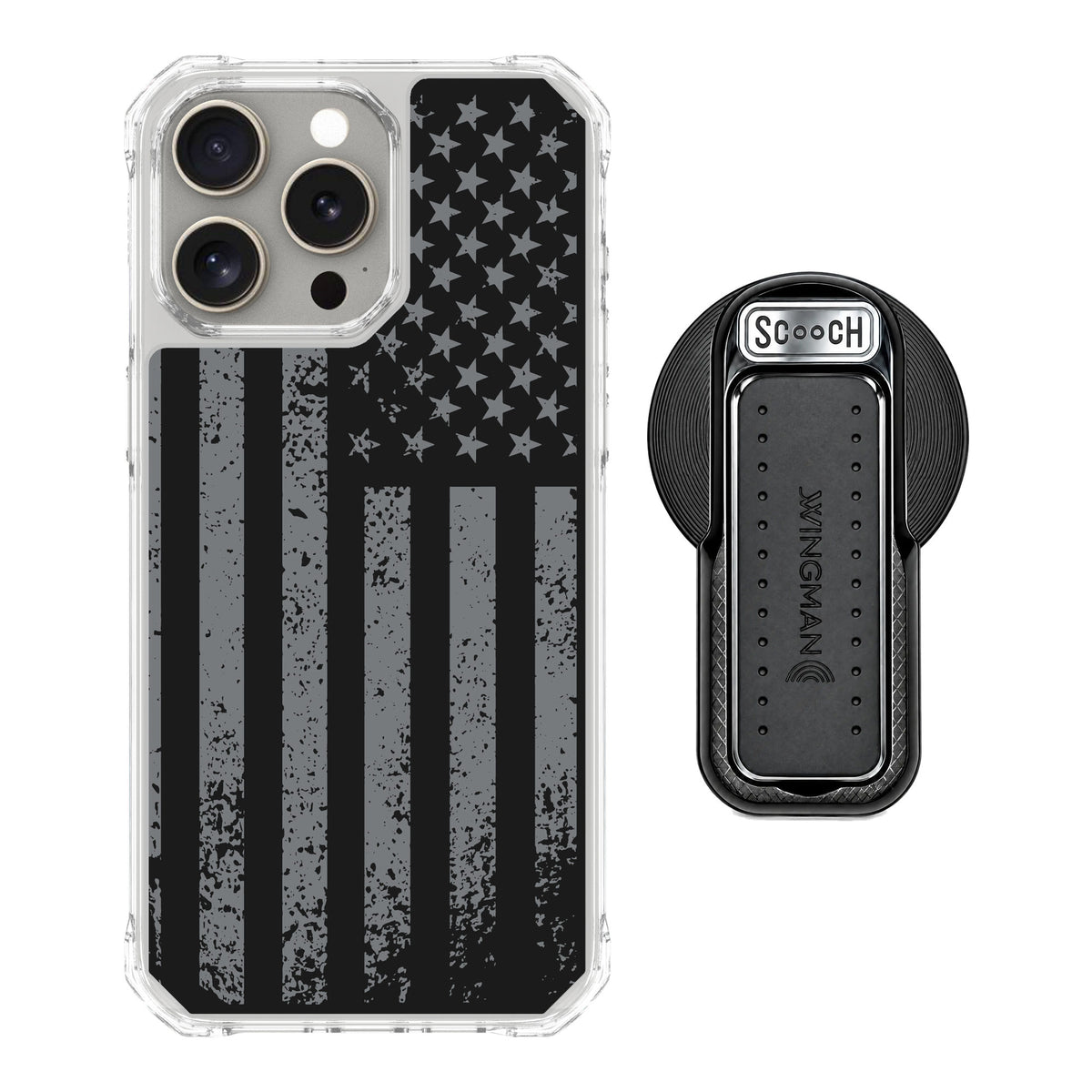Scooch MagCase Weathered Glory for iPhone 15 Pro Max — MagSafe Wingback Bundle - Black