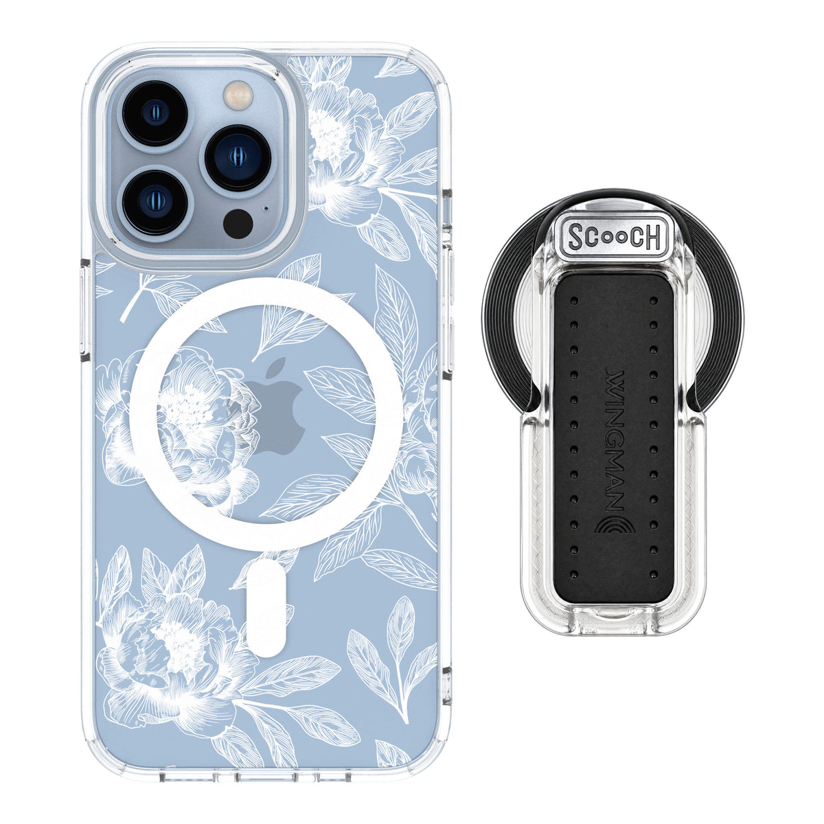 Scooch MagCase Chinoiserie for iPhone 13 Pro — MagSafe Wingback Bundle - Clear