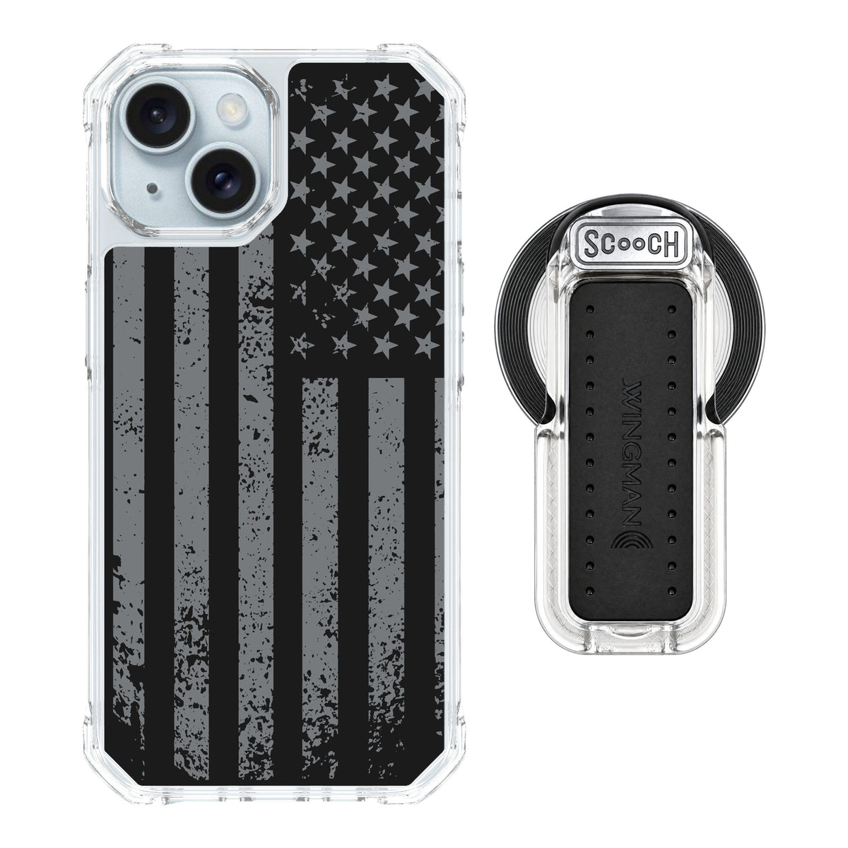 Scooch MagCase Weathered Glory for iPhone 15 — MagSafe Wingback Bundle - Clear