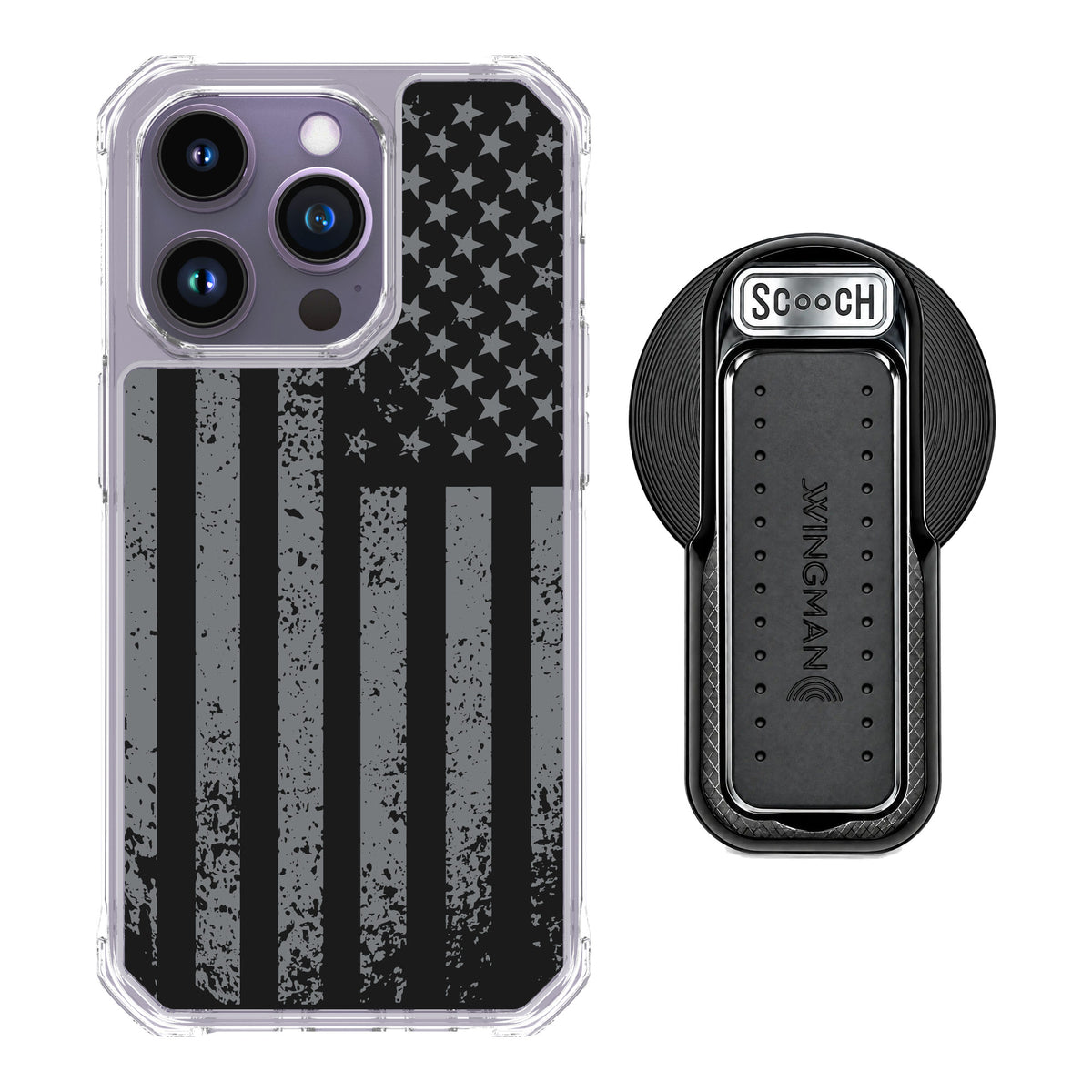 Scooch MagCase Weathered Glory for iPhone 14 Pro — MagSafe Wingback Bundle - Black