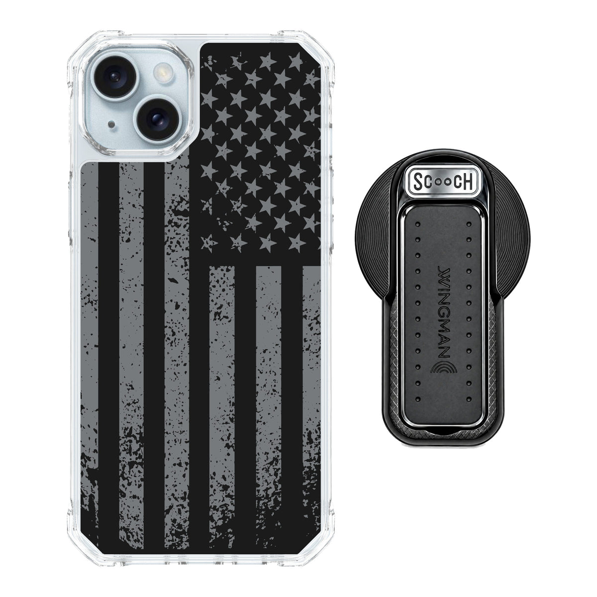 Scooch MagCase Weathered Glory for iPhone 14 Plus — MagSafe Wingback Bundle - Black