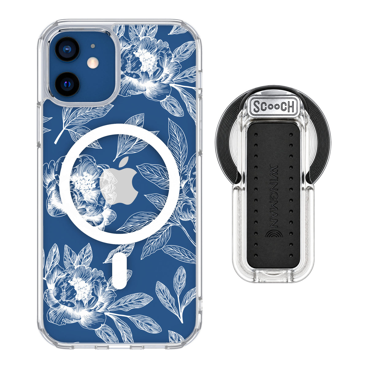 Scooch MagCase Chinoiserie for iPhone 12 — MagSafe Wingback Bundle - Clear
