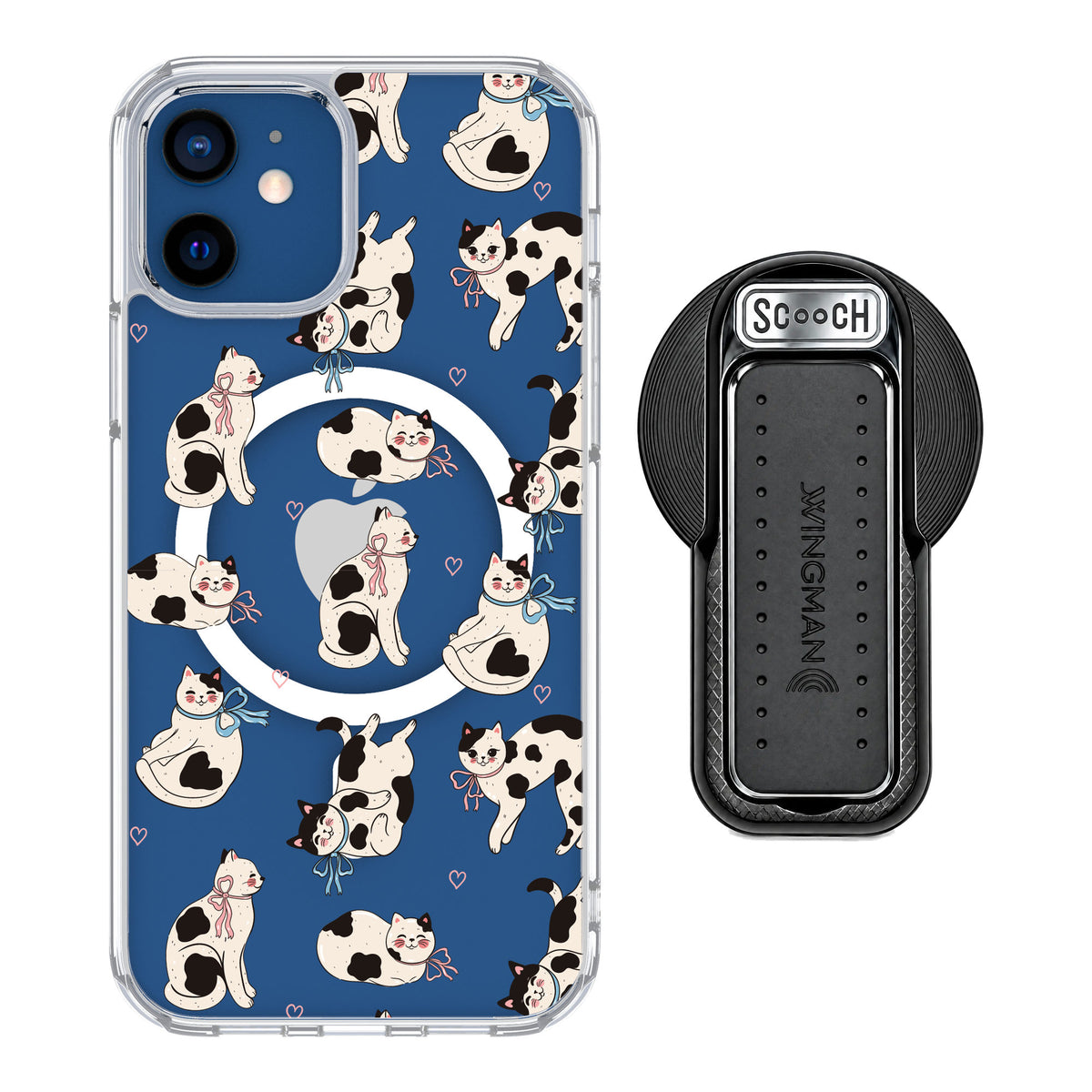 Scooch MagCase Bow Kitties for iPhone 12 — MagSafe Wingback Bundle - Black