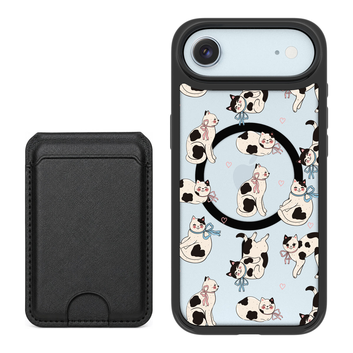 Scooch MagCase Bow Kitties for iPhone Air — Black MagWallet Bundle