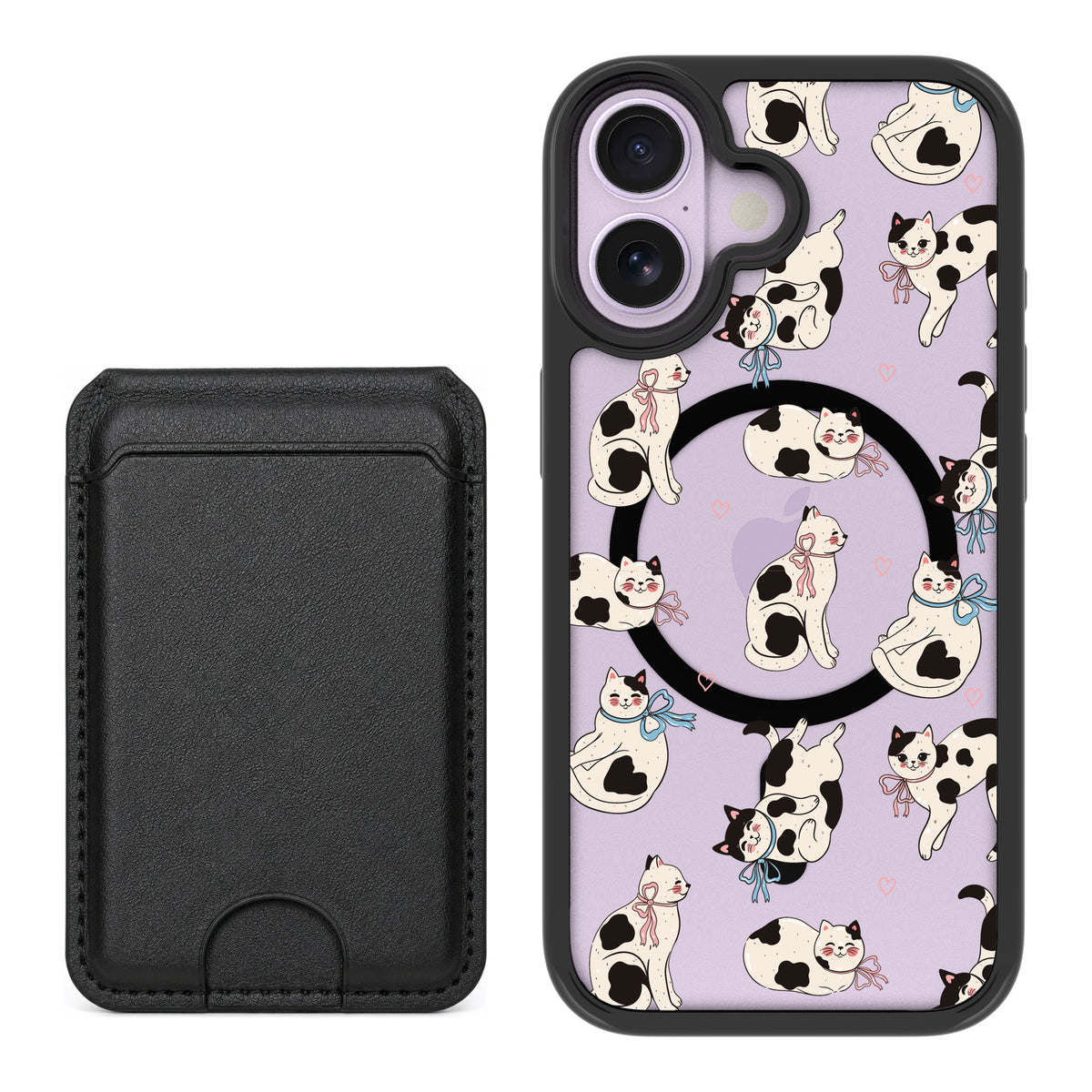 Scooch MagCase Bow Kitties for iPhone 17 — Black MagWallet Bundle